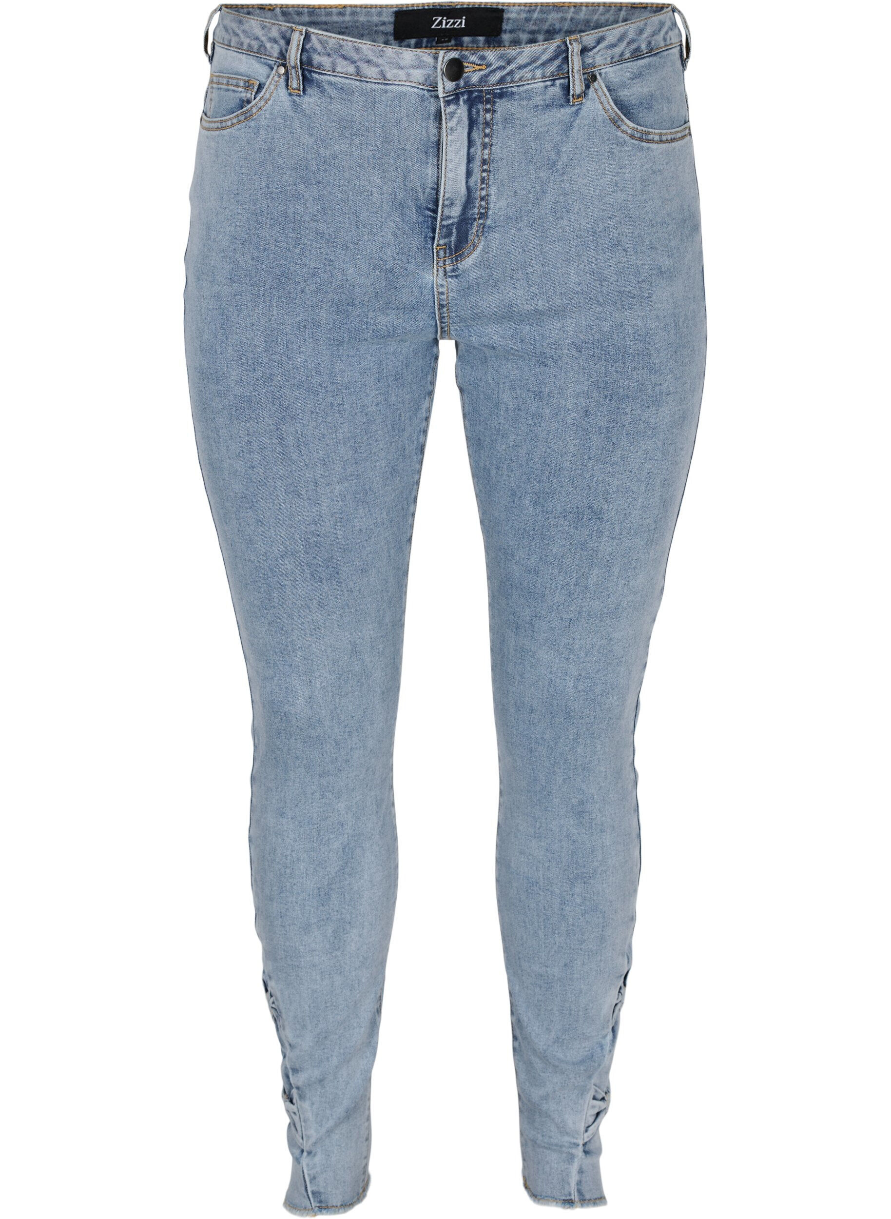 Zizzi Cropped Amy jeans med sl&oslash;jfer, Light blue, Packshot image number 0