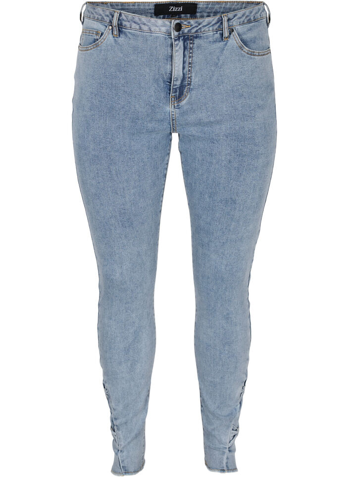 Cropped Amy jeans med sløjfer, Light blue, Packshot image number 0