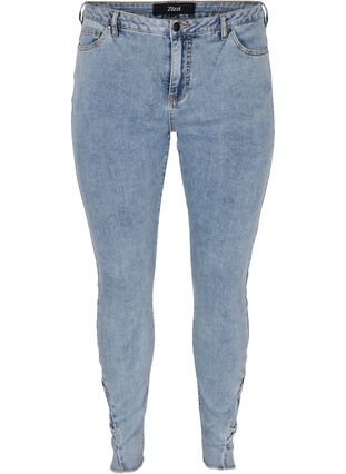 Cropped Amy jeans med sløjfer, Light blue, Packshot image number 0
