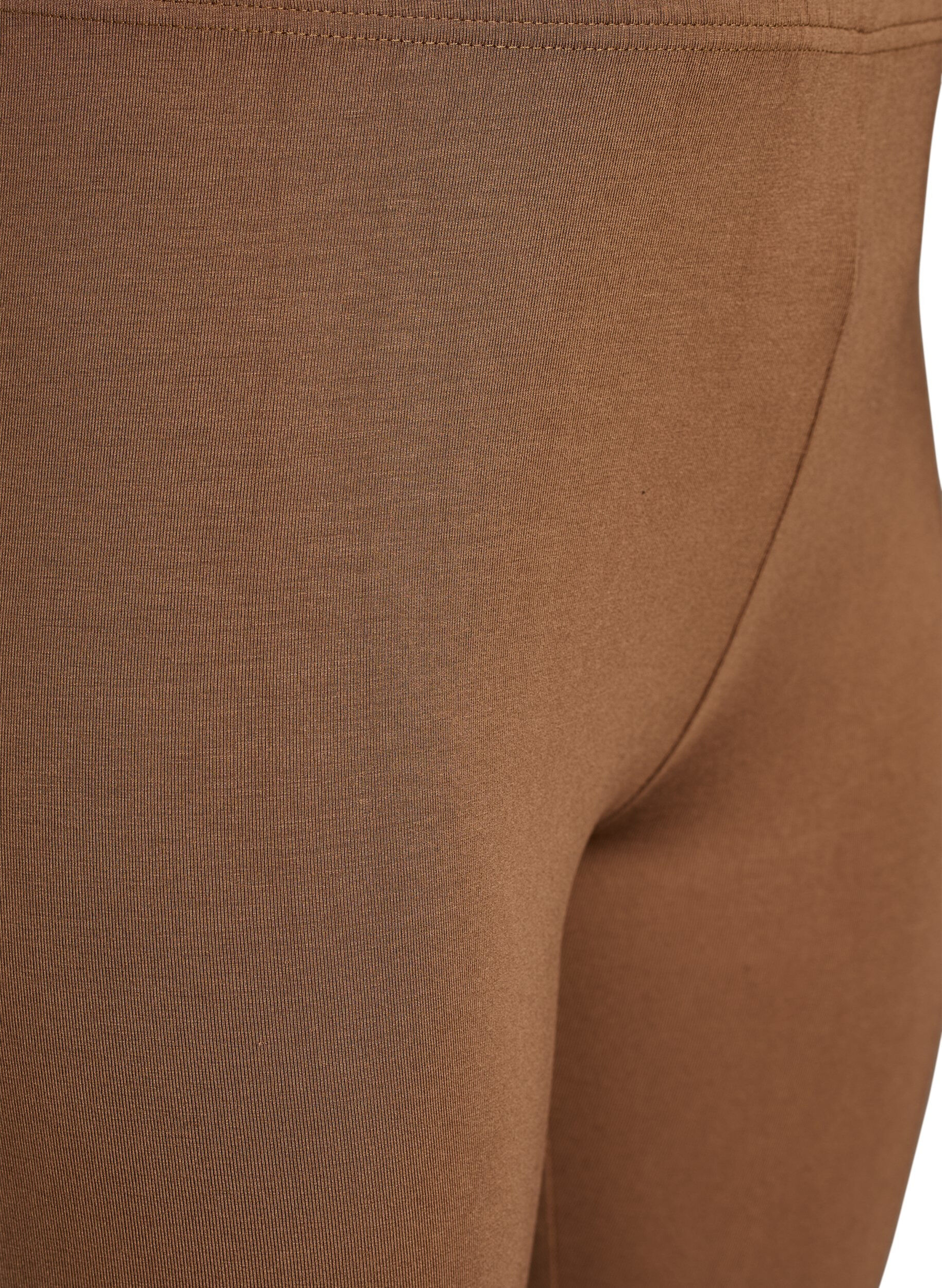 ZizziBasis 3/4 leggings i viskose, Brun, Packshot image number 2