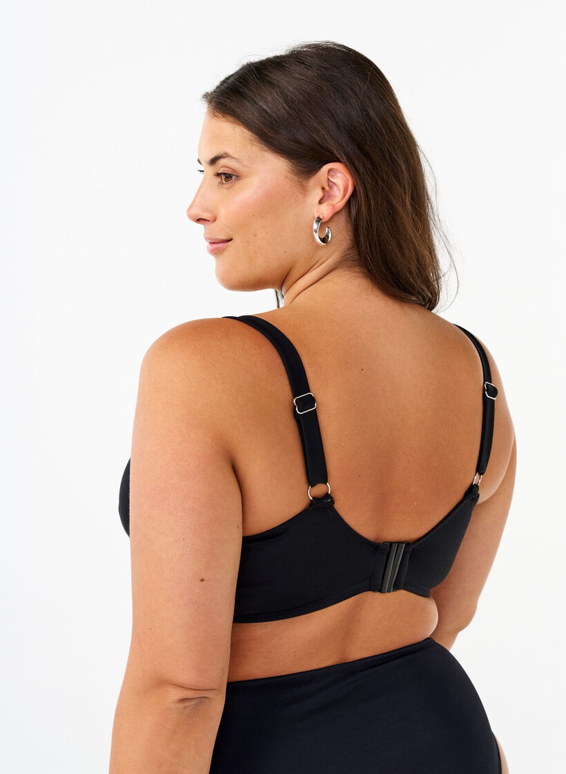 Bikini b&oslash;jle bh med draperinger, Sort, Model image number 1