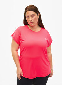Kortærmet trænings t-shirt, Neon Diva Pink, Model