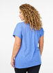 Løs trænings t-shirt med korte ærmer, Blå, Model image number 2