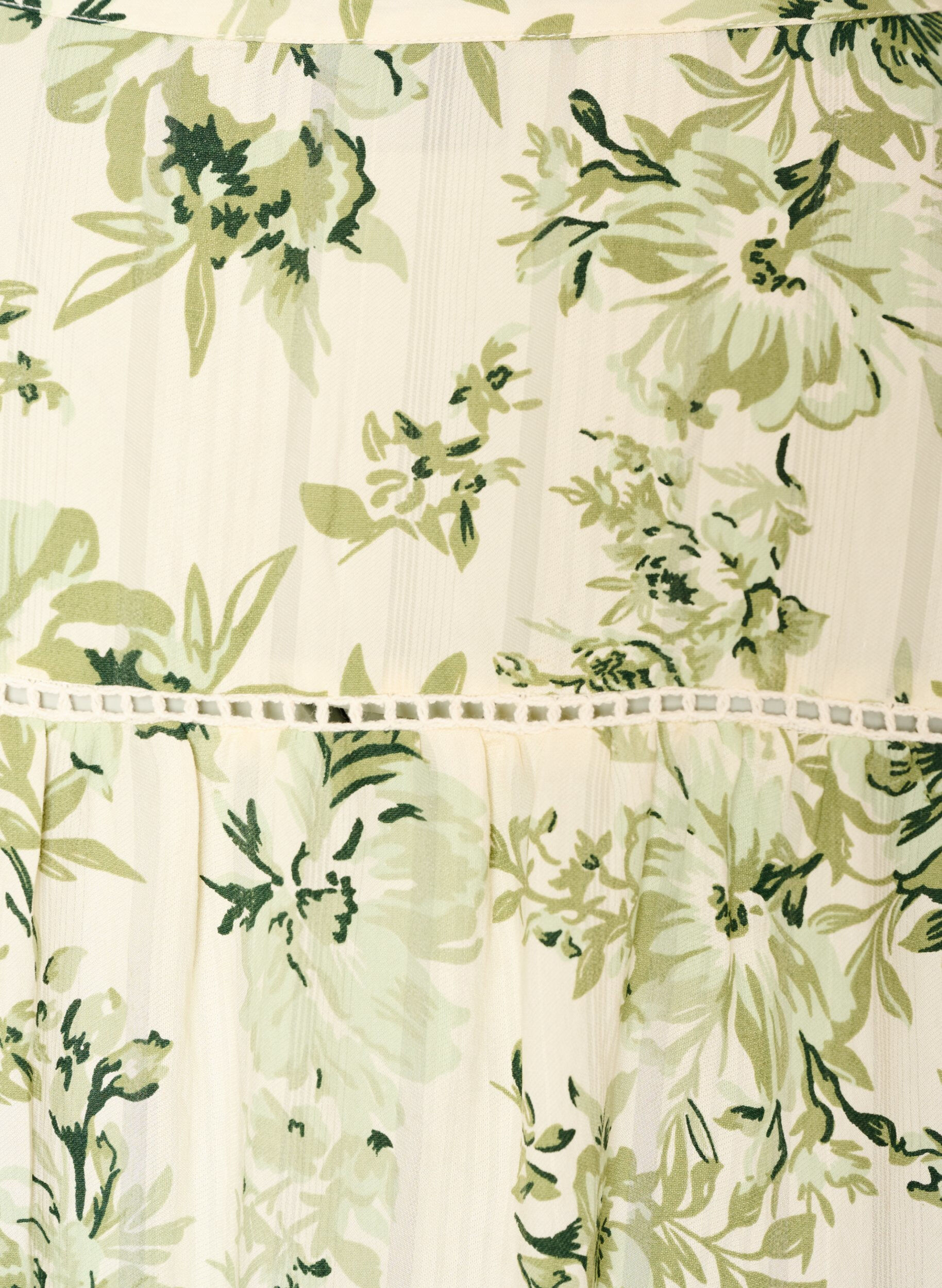 ZizziKort viskosekjole med blondeb&aring;nd og a-snit, Gr&oslash;n, Packshot image number 3