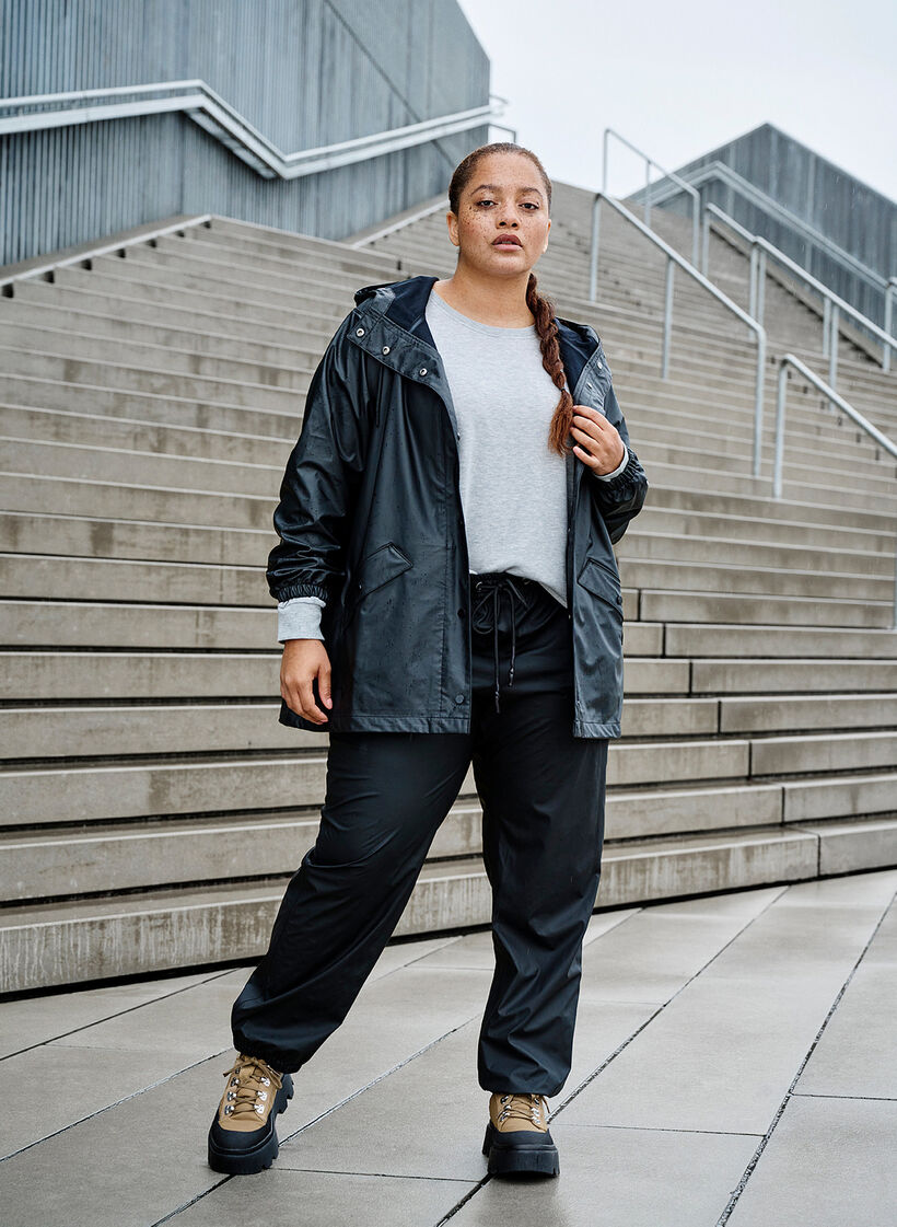 Regnbukser med tapede sømme, Black, Image image number 0