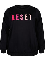 Sweatshirt med tekst , Black W. Reset