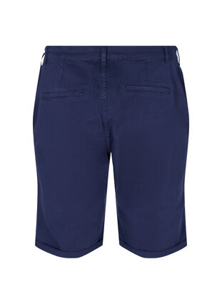 Bomulds shorts med knaplukning, Navy, Packshot image number 1