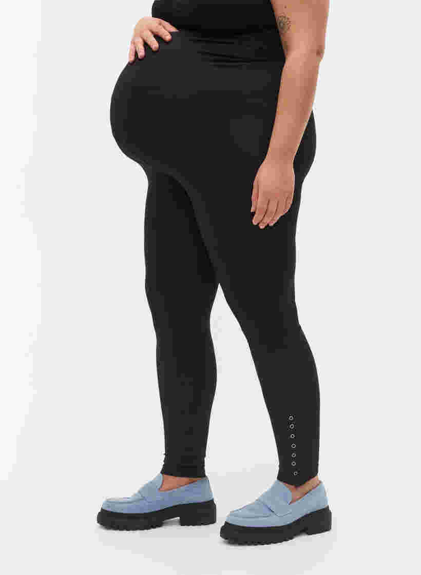 Graviditets leggings i viskose med knapper, Black, Model image number 2