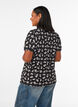 Bluse med korte &aelig;rmer og blomsterprint, Sort, Model image number 2