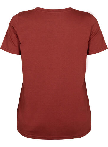 Kortærmet t-shirt med v-udskæring, Fired Brick, Packshot image number 1