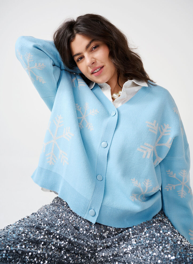 Jule strik cardigan, Cerulean Comb, Image image number 0