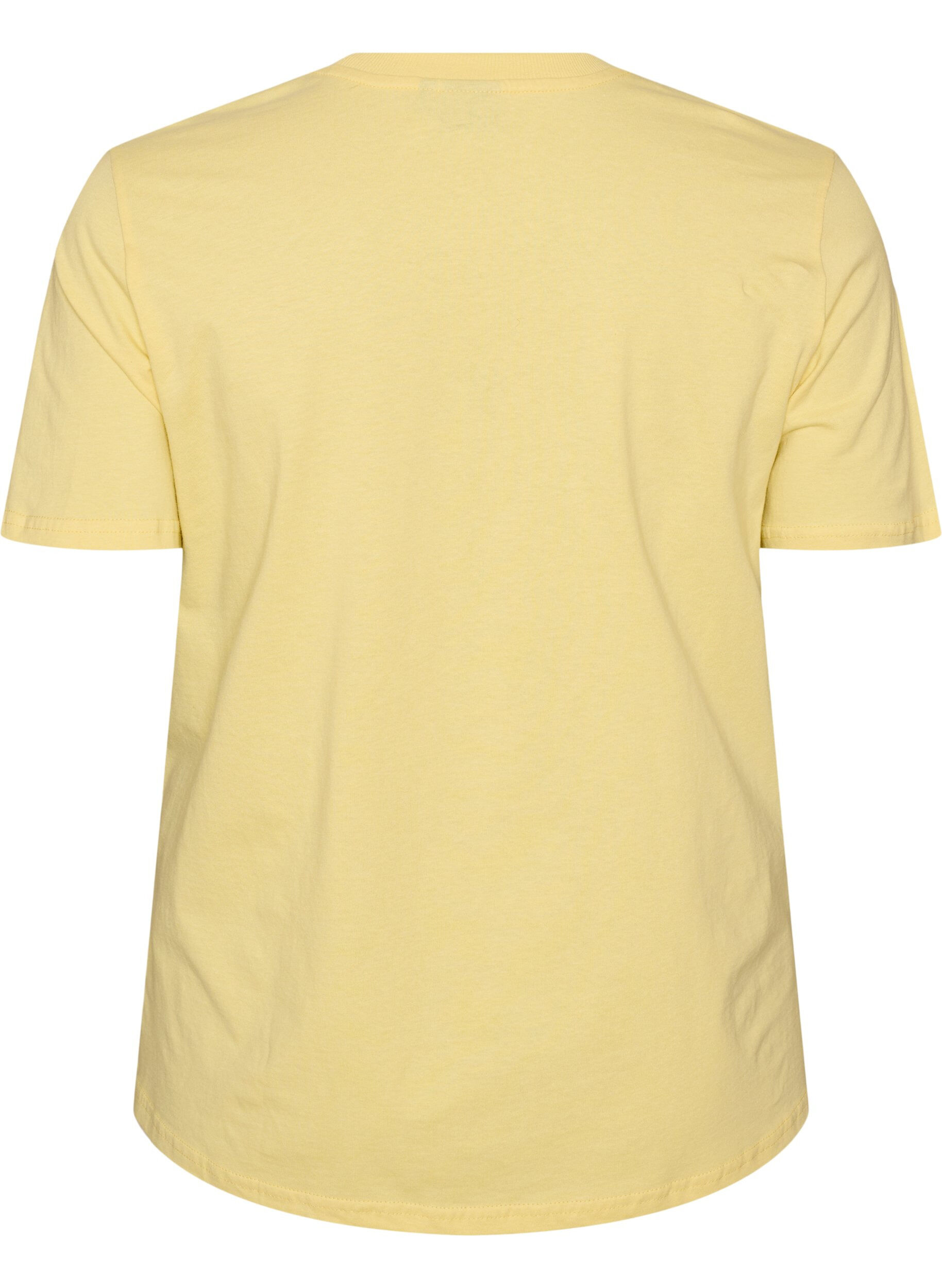 ZizziT-shirt i bomuld med print, Gul, Packshot image number 1