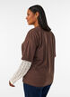 L&oslash;s t-shirt med lange blonde&aelig;rmer, Brun, Model image number 2