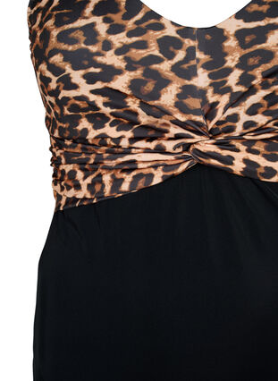 Badedragt med bøjle og regulerbare stropper, Black Leopard, Packshot image number 2