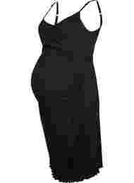 Graviditets kjole i rib, Black