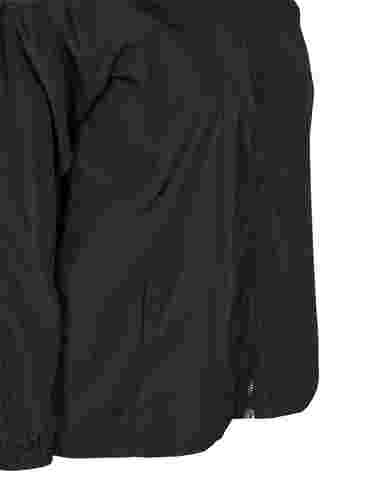 Kort jakke med hætte og justerbar bund, Black, Packshot image number 3