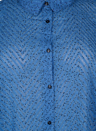 Prikket skjortekjole med 3/4 ærmer og slids, Riverside Dot, Packshot image number 2