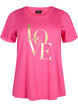 T-shirt i bomuld med guldfarvet tekst , R.Sorbet w.Gold Love, Packshot image number 0