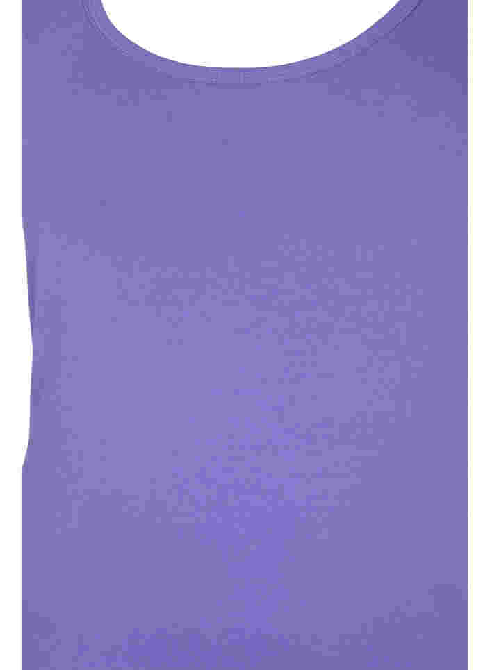 Ensfarvet basis top i bomuld, Ultra Violet, Packshot image number 2