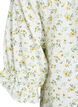 Blomstret viskosebluse med halvlange &aelig;rmer, Hvid, Packshot image number 3