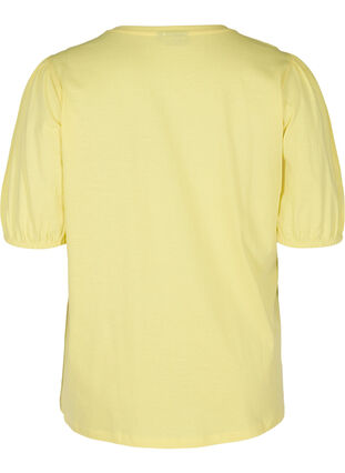 Bomulds t-shirt med 2/4 ærmer, Pale Banana, Packshot image number 1