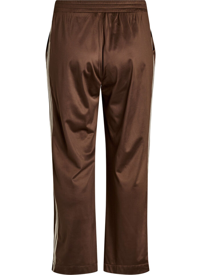 Trackpants med sidestriber og lommer, Brun, Packshot image number 1