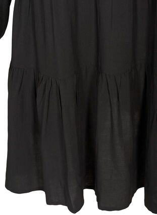 Langærmet kjole med a-form, Black, Packshot image number 3