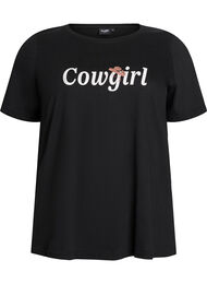 T-shirt med motiv, Sort