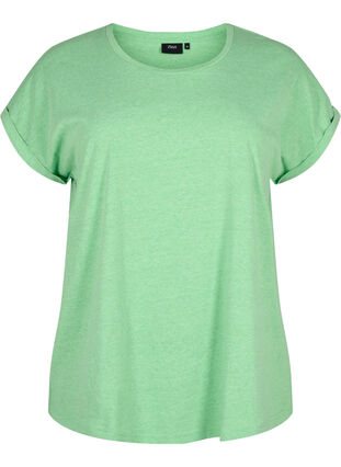 Neonfarvet t-shirt i bomuld, Neon Green, Packshot image number 0
