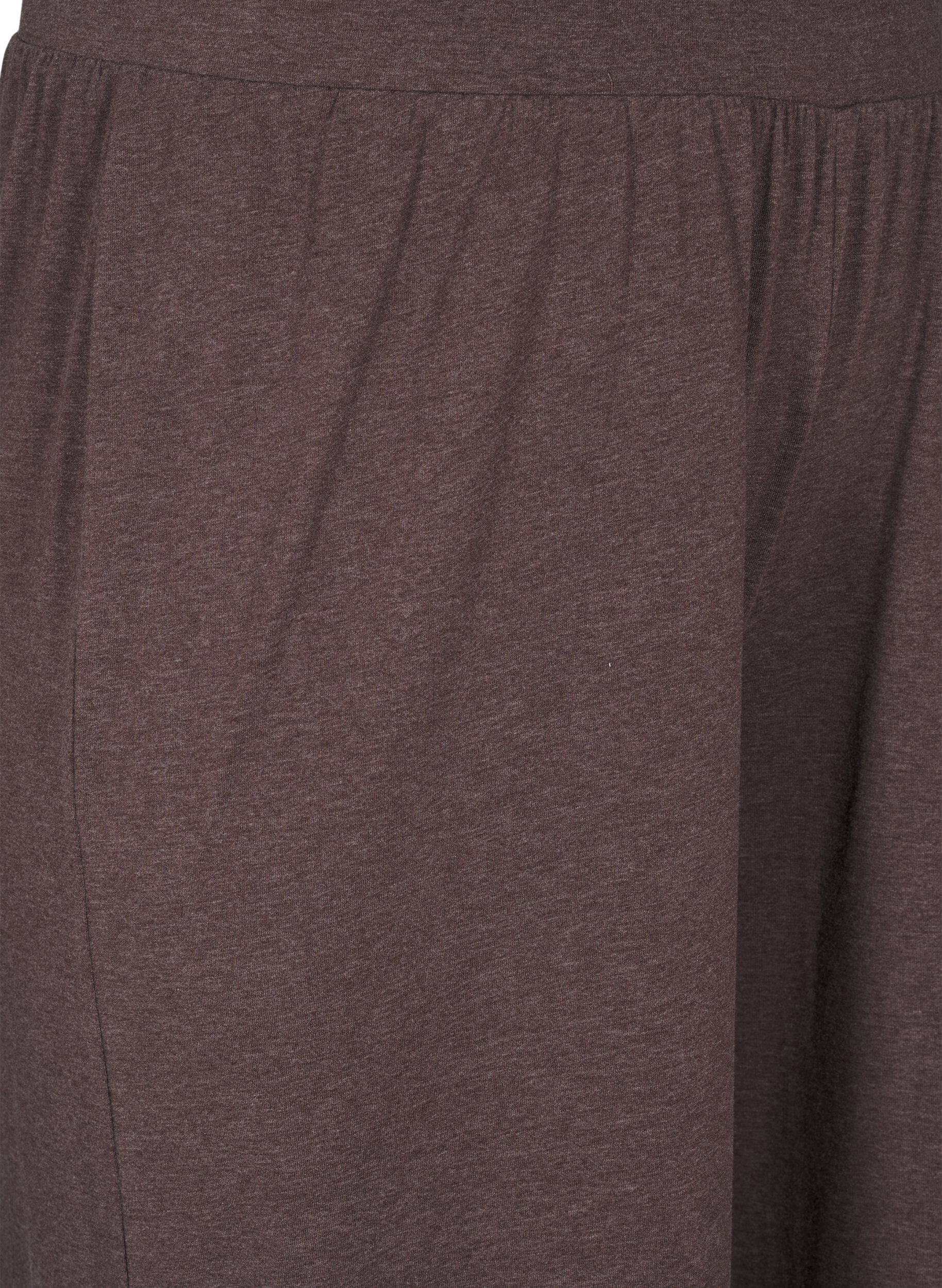 Zizzi Jerseybukser med straight fit og h&oslash;j talje, Bracken Mel., Packshot image number 2