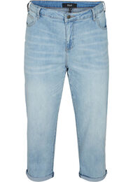 7/8 jeans med opsm&oslash;g og h&oslash;j talje, Bl&aring;