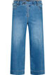 Cropped jeans med vidde, Blå, Packshot image number 0