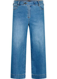 Cropped jeans med vidde, Blå