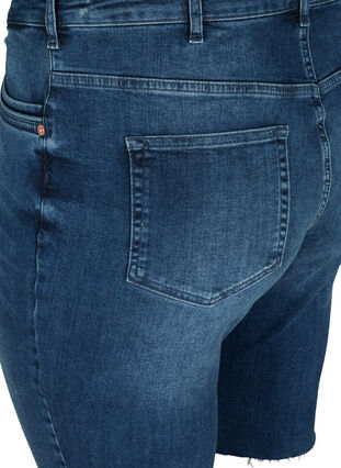 Amy denim shorts med høj talje, Blue denim, Packshot image number 3