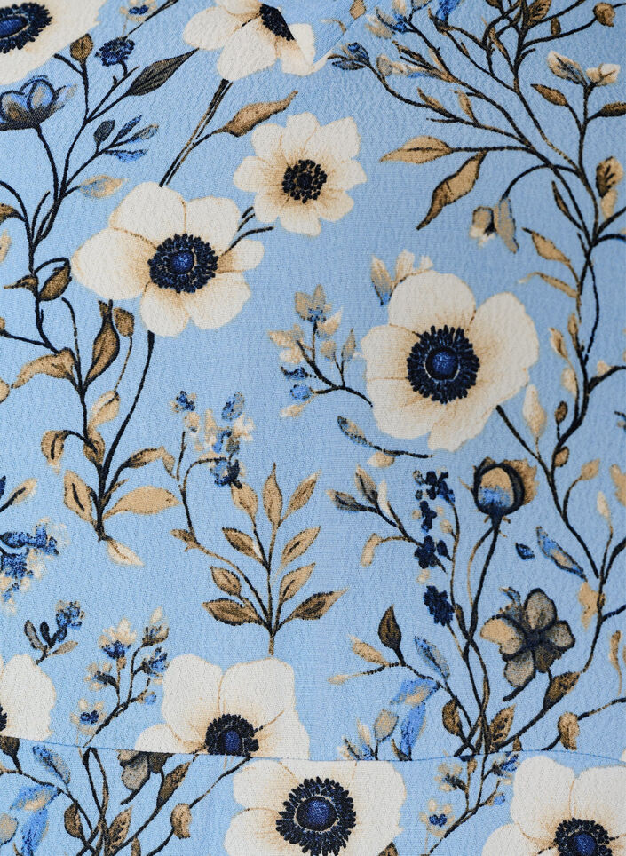 Kort kjole med blomsterprint, Bl&aring;, Packshot image number 2