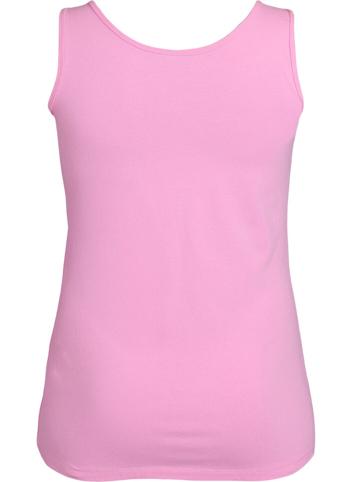 Ensfarvet basis top i bomuld, Lyser&oslash;d, Packshot image number 1