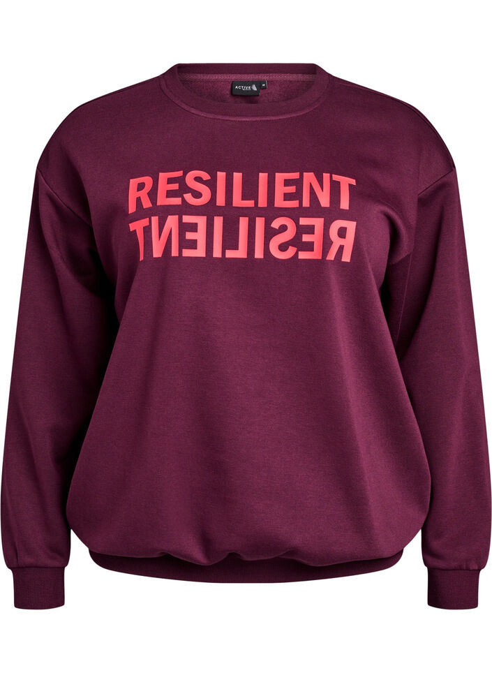 Sweatshirt med tekstprint, Rød, Packshot image number 0