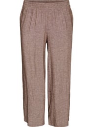 Bukser i h&oslash;r og viskose med vide ben, Brun