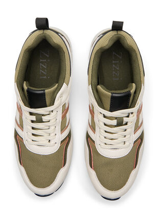 Wide fit sneakers, Army Green/Rose Gold, Packshot image number 3