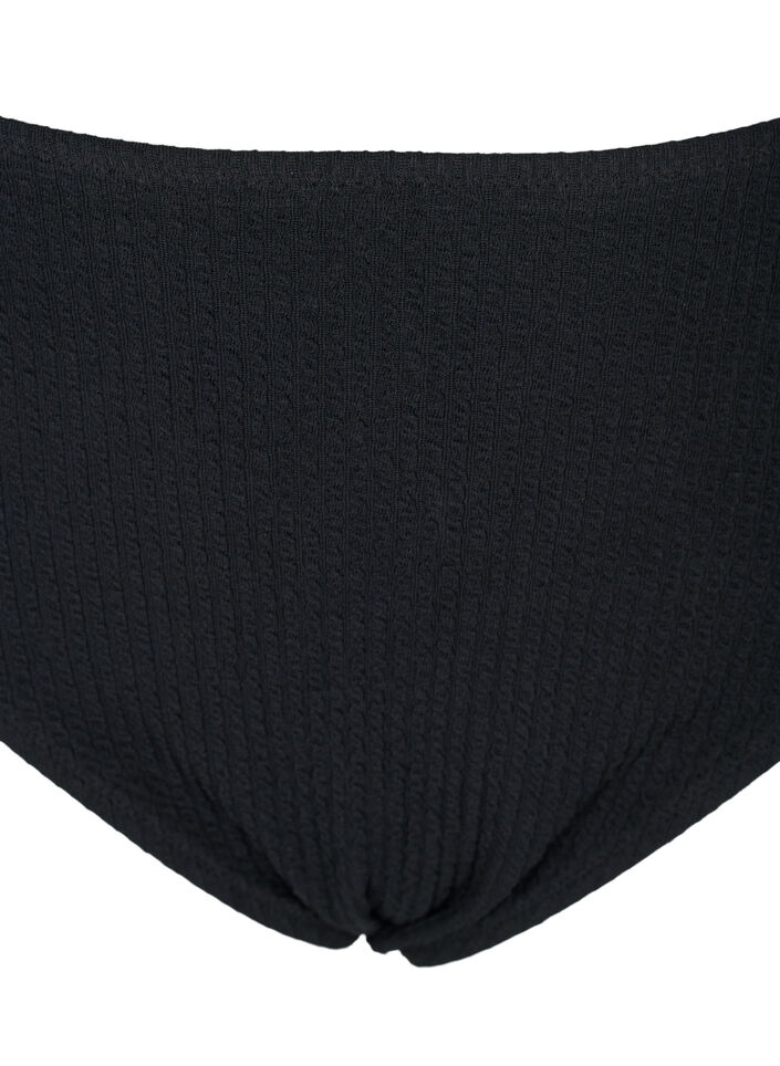 H&oslash;jtaljet bikini trusse med crepe struktur, Black, Packshot image number 2