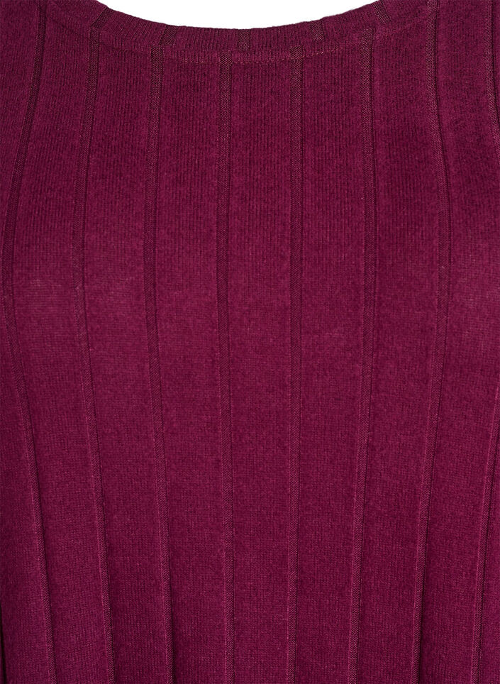 Løs bluse med 3/4 ærmer, Mørk Bordeaux, Packshot image number 2
