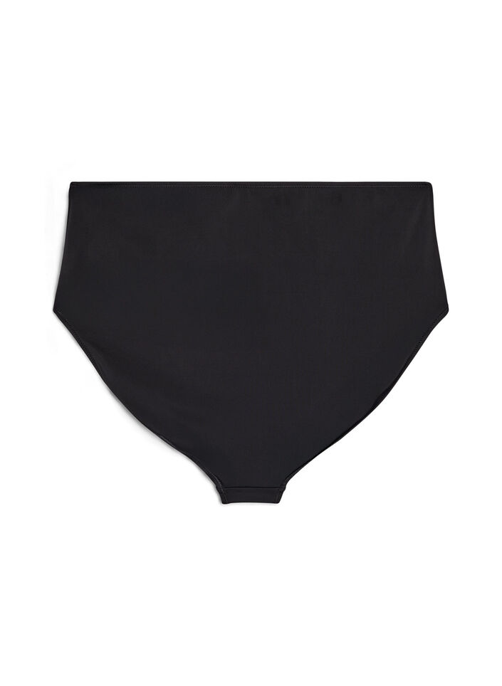 Ensfarvet bikiniunderdel med h&oslash;j talje, Sort, Packshot image number 1