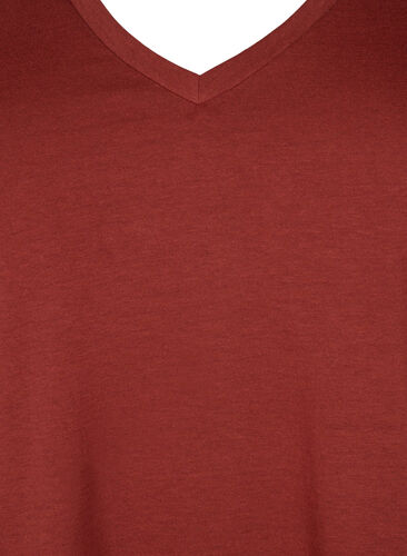 Kortærmet t-shirt med v-udskæring, Fired Brick, Packshot image number 2