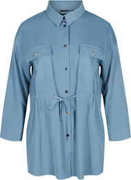 Skjortejakke med bindesnøre og lommer, Blue Shadow
