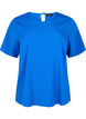 Kortærmet bluse i viskose med bindebånd, Princess Blue, Packshot image number 0
