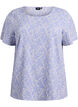 Kort&aelig;rmet bluse med tekstur, Bl&aring;, Packshot image number 0