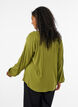 Viskosebluse med V-hals og lange &aelig;rmer, Gr&oslash;n, Model image number 2