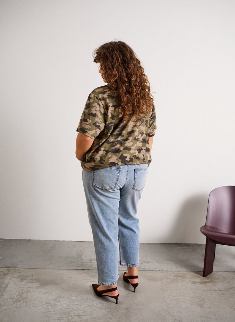 Cropped Vera jeans med sliddetaljer, Bl&aring;, Model image number 1