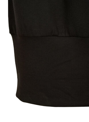 Ensfarvet tunika med 3/4 ærmer, Black, Packshot image number 2