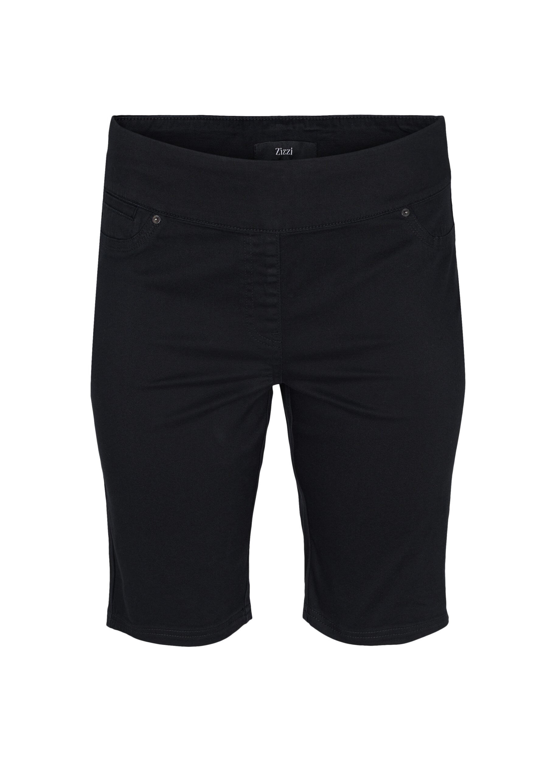 Zizzi T&aelig;tsiddende shorts med baglommer, Black, Packshot image number 0